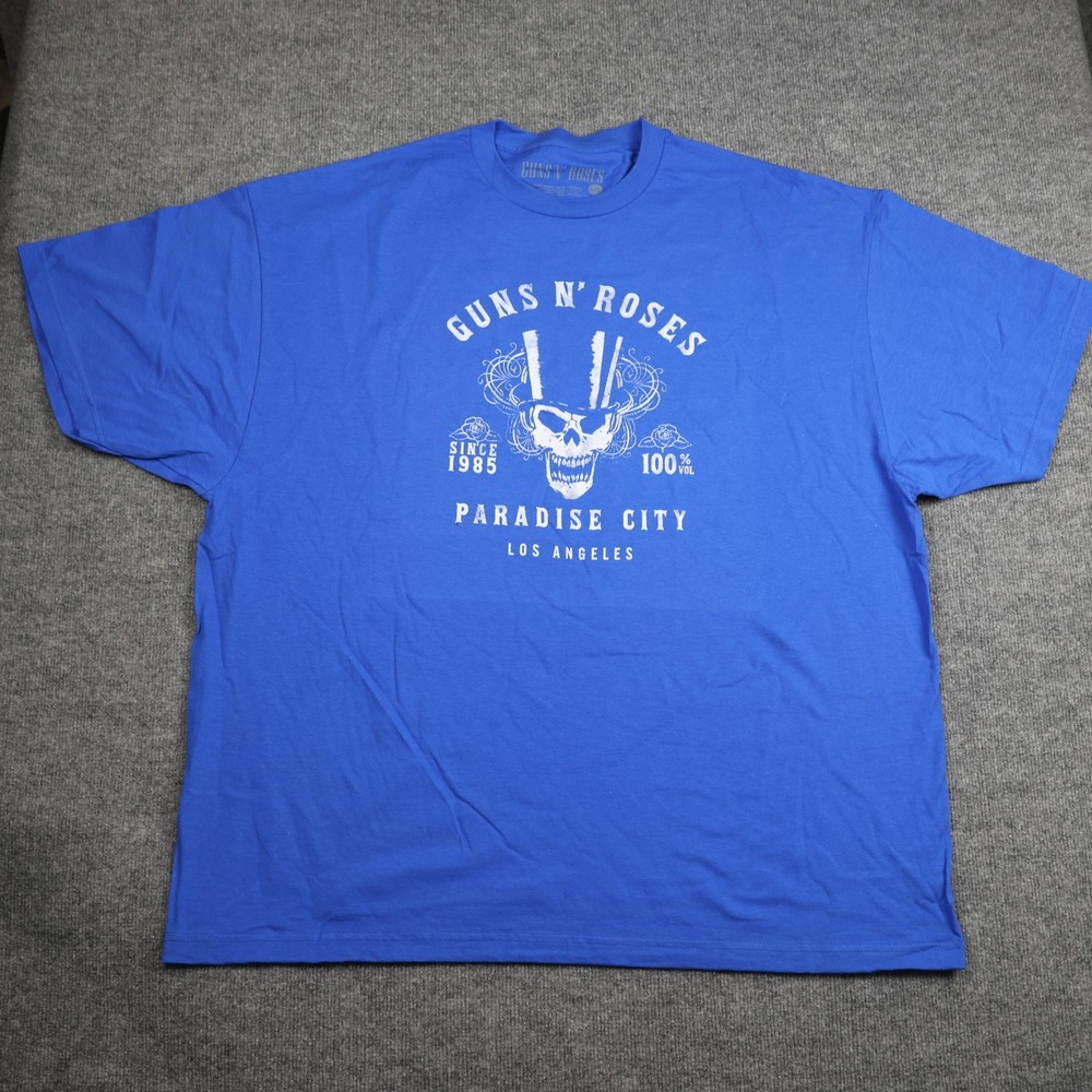 Guns N Roses‎ Shirt Mens 4XL Blue Paradise City Los Angeles Rock Band Tee